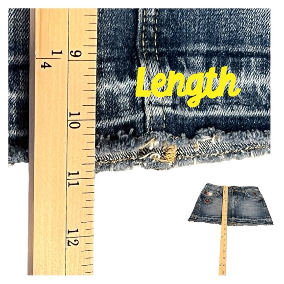 Miss Me Jeans Denim Mini Skirt Raw Hem Embellished Studded Women’s Size Small - Picture 14 of 15